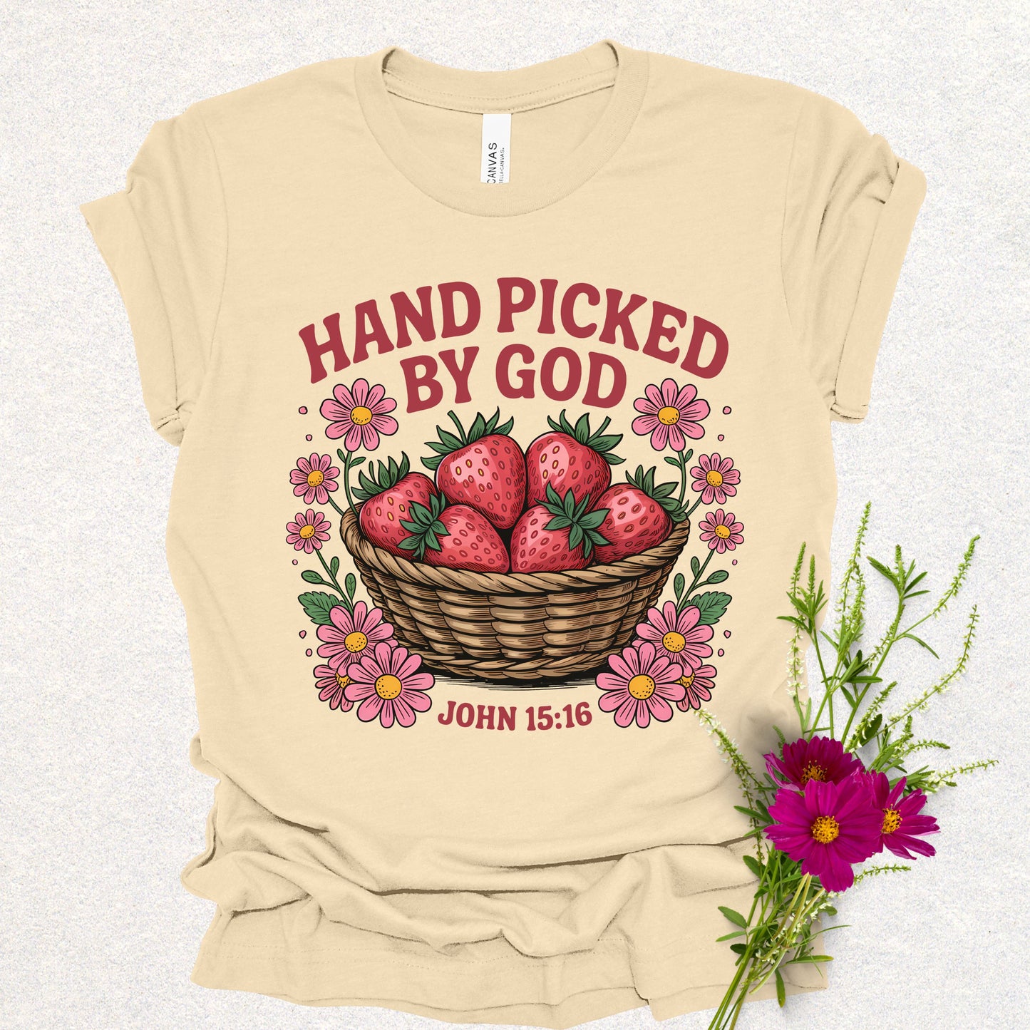 Hand Picked by God Strawberry Tee