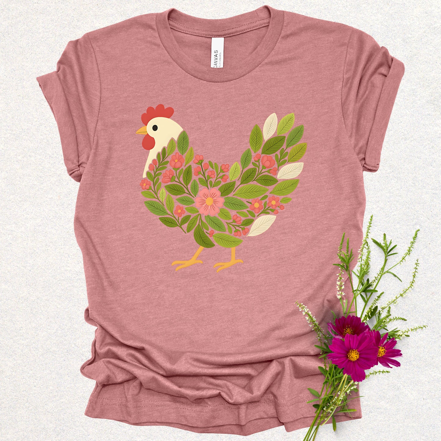 Floral Chicken Tee