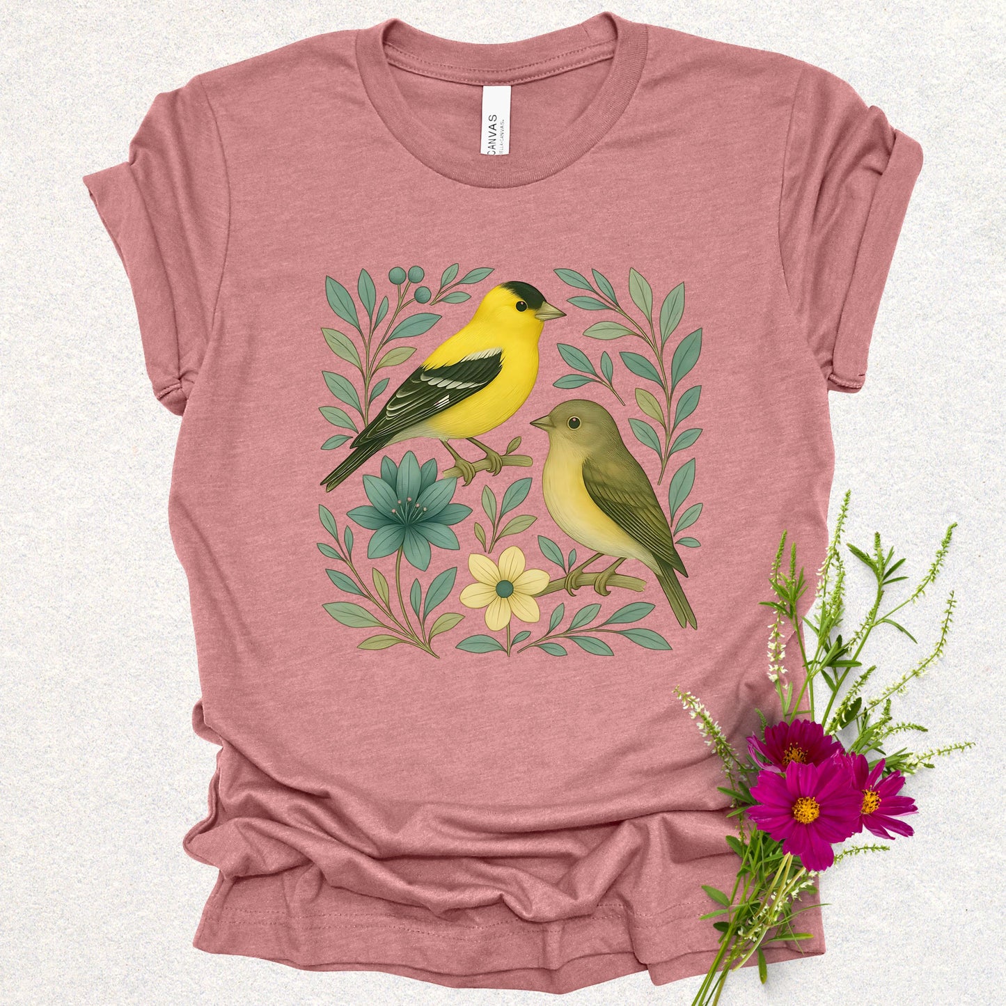 Floral Birds African Goldfinch Tee