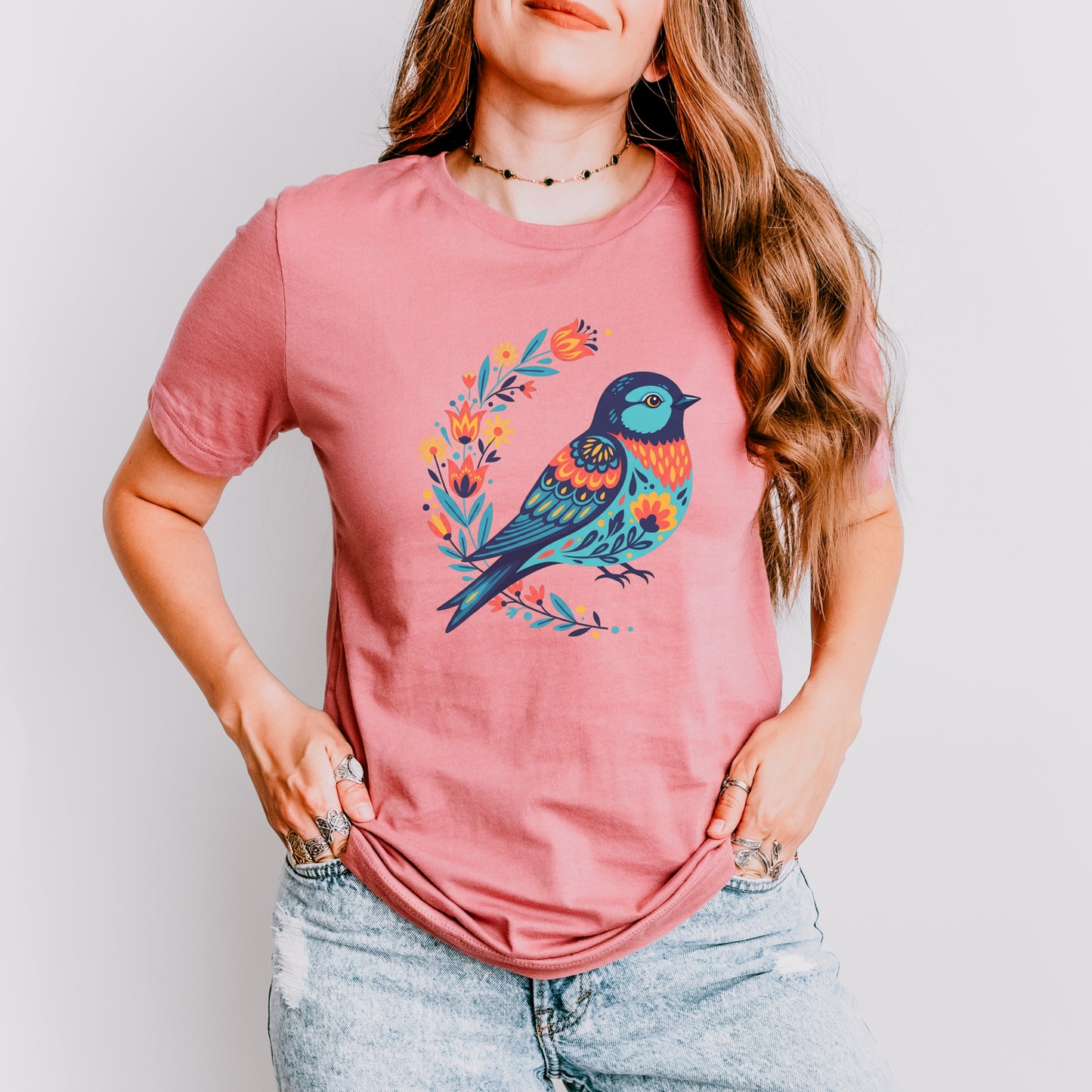 Floral Chickadee T-Shirt