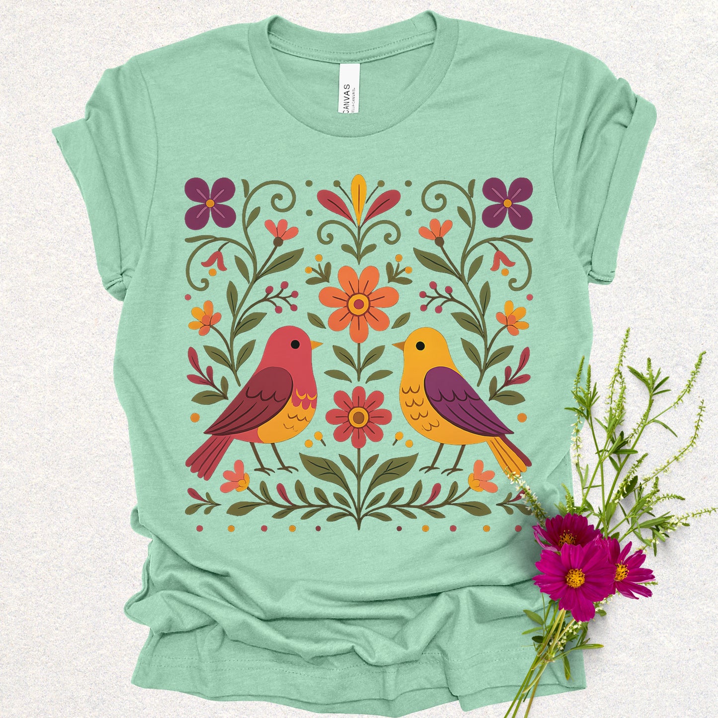 Kindred Wings Floral Birds Tee