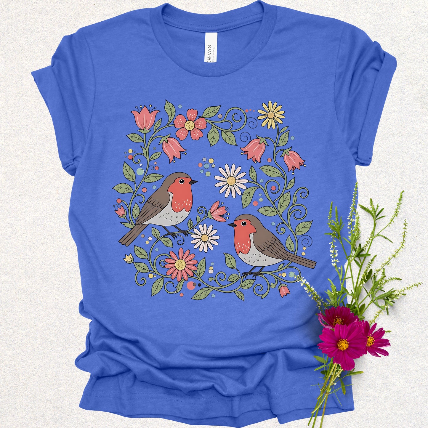 Blooming with Robins Tee