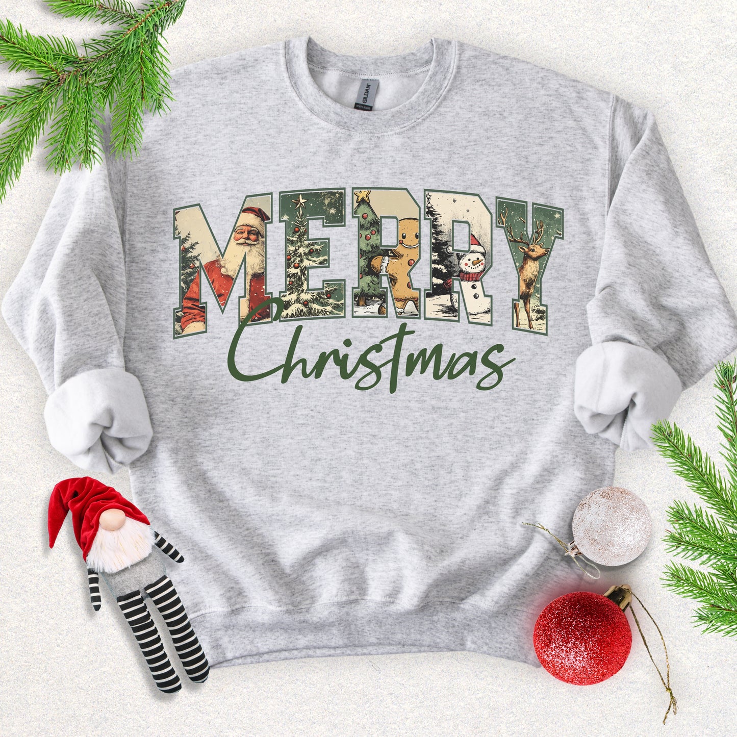 Vintage Merry Christmas Crewneck Sweatshirt