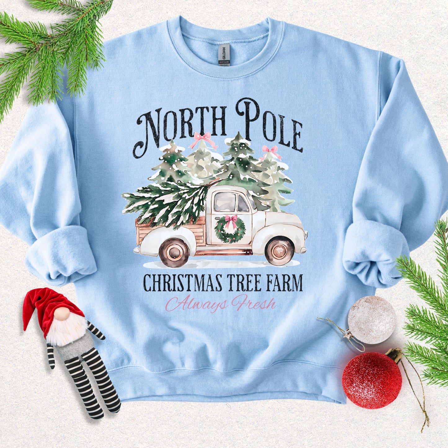 North Pole Christmas Tree Farm Crewneck Sweatshirt