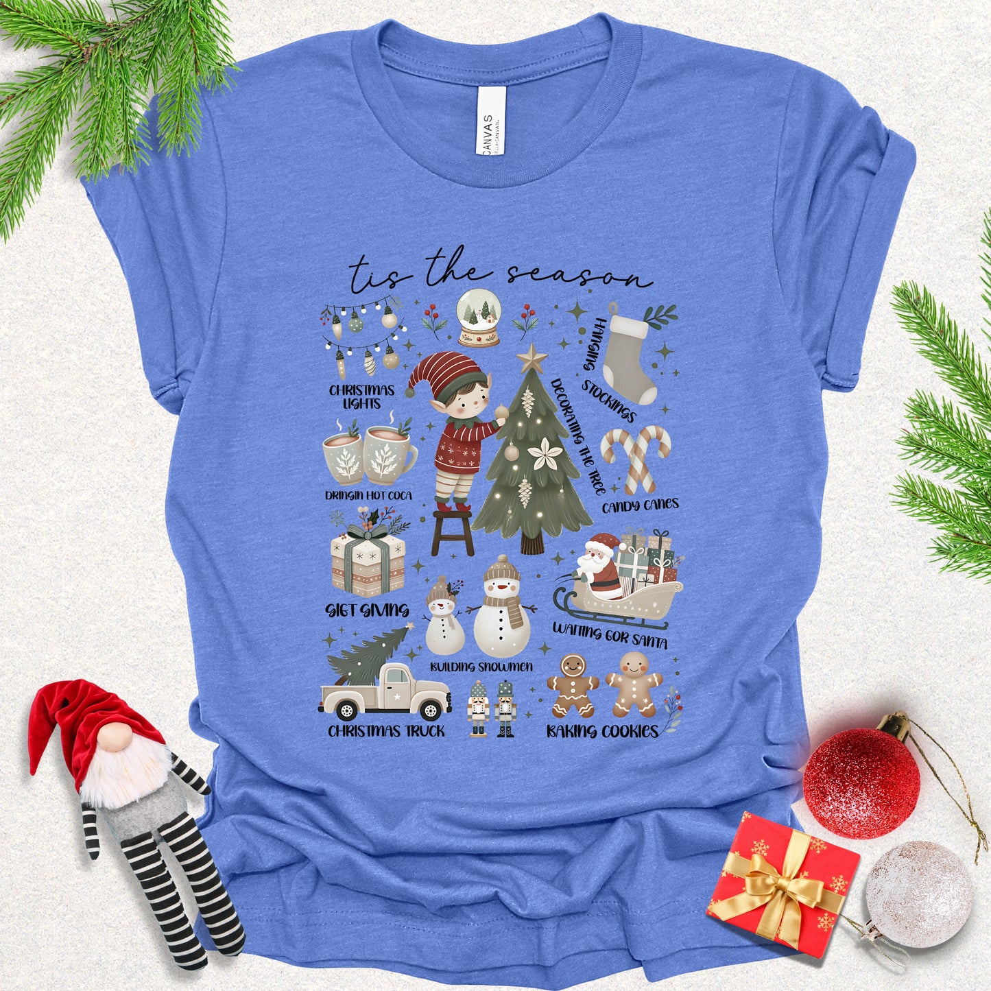 Tis the Season Christmas Elf Tee