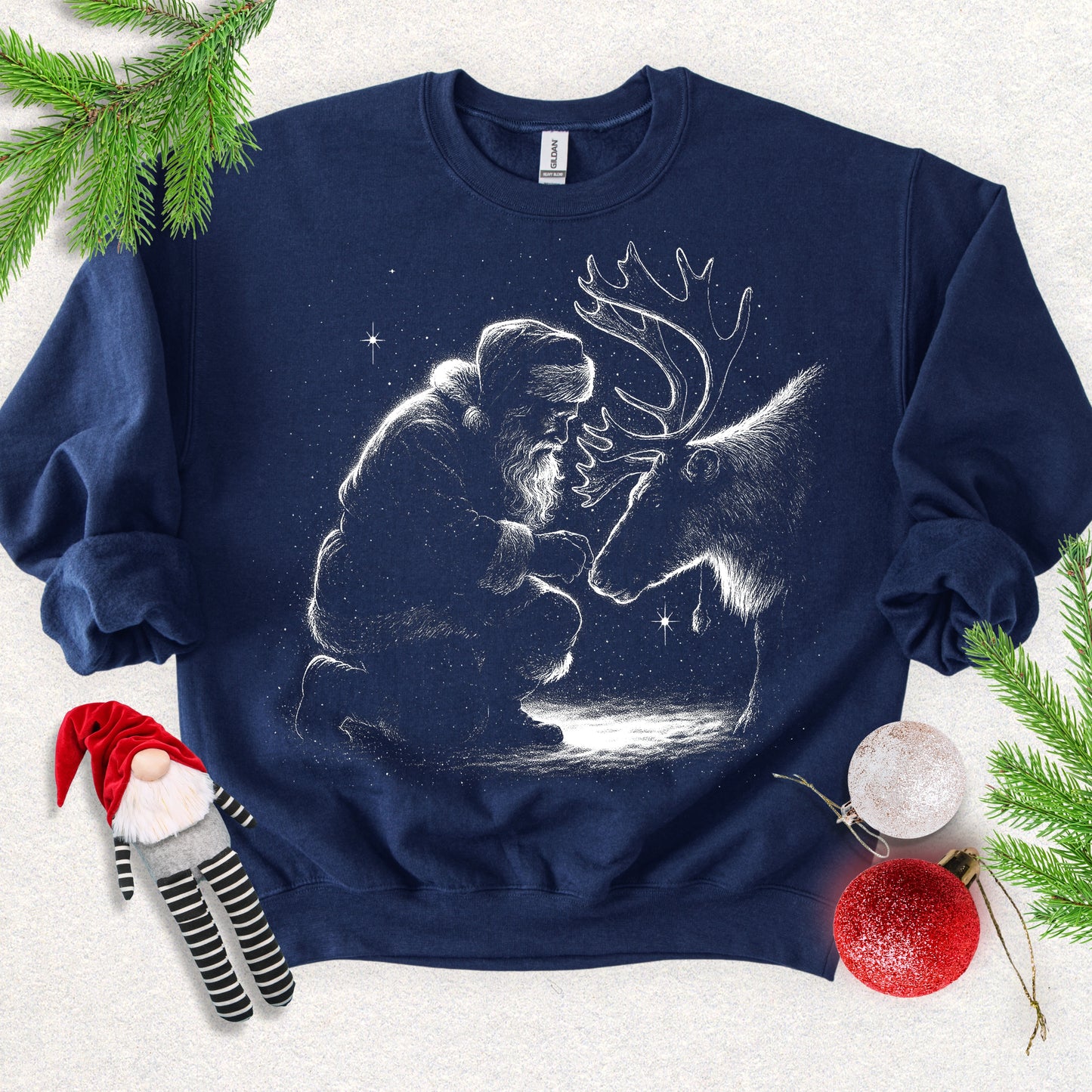 Santa & Reindeer Crewneck Sweatshirt
