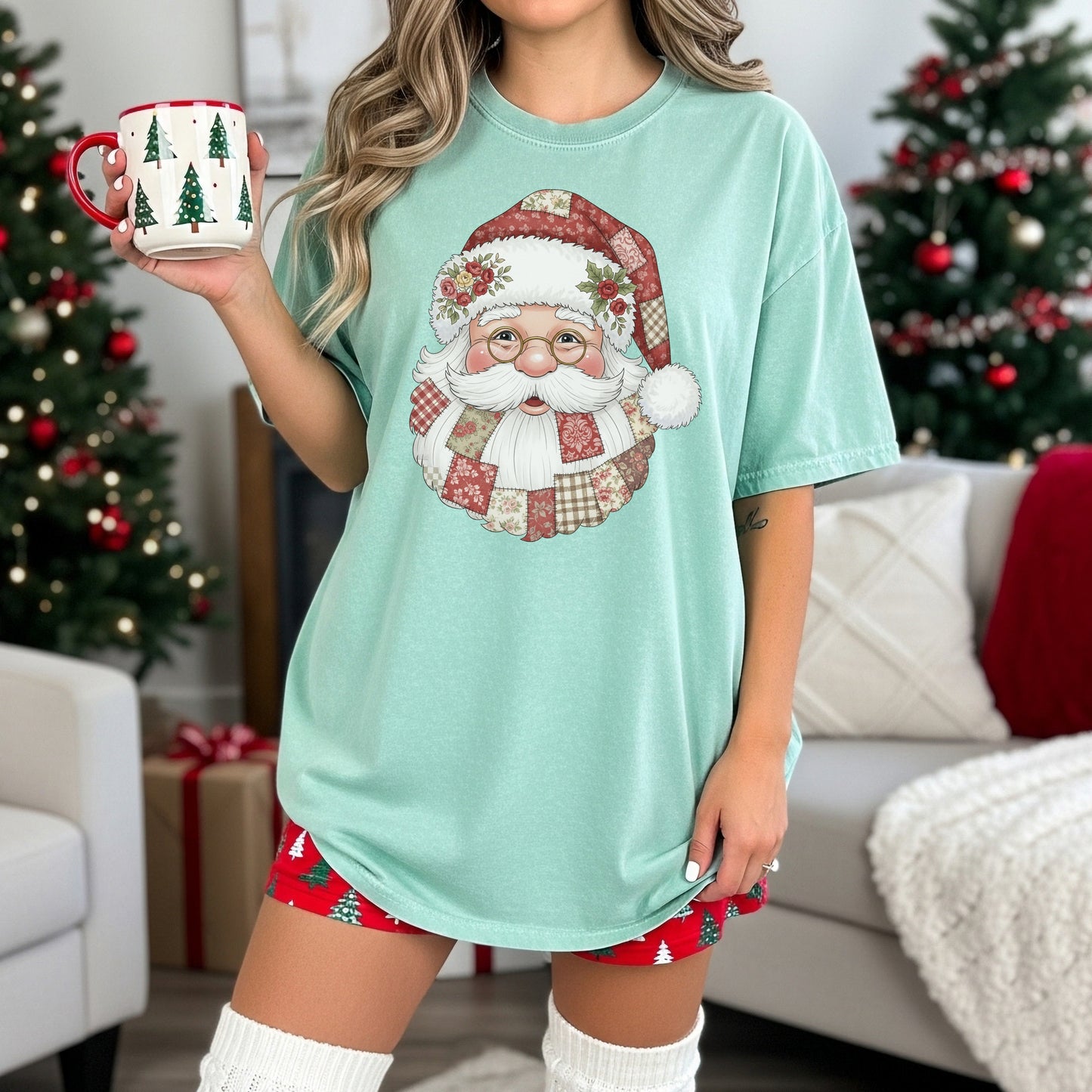 Faux Patch Santa Tee