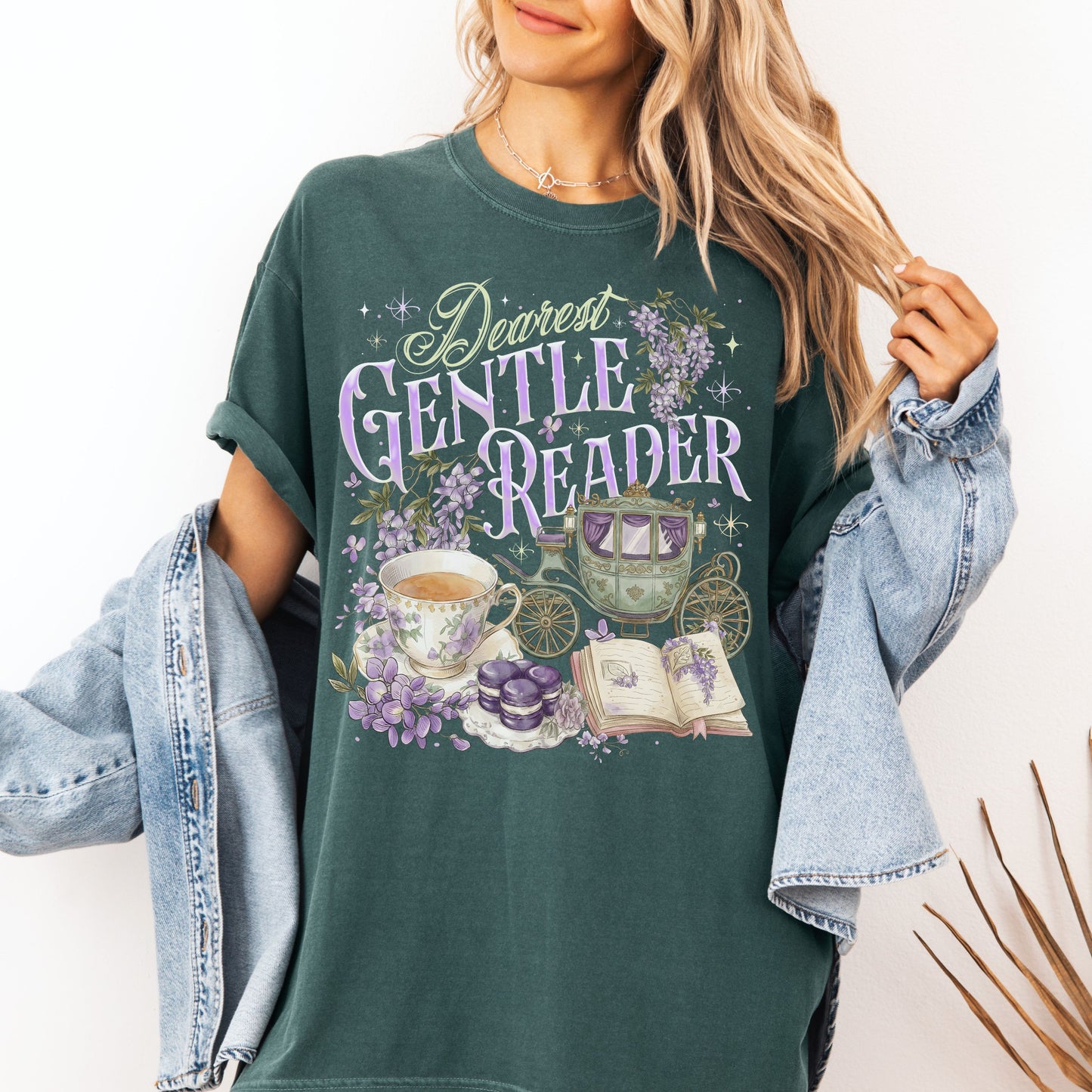 Gentle Reader Floral Vintage Book Lover Tee
