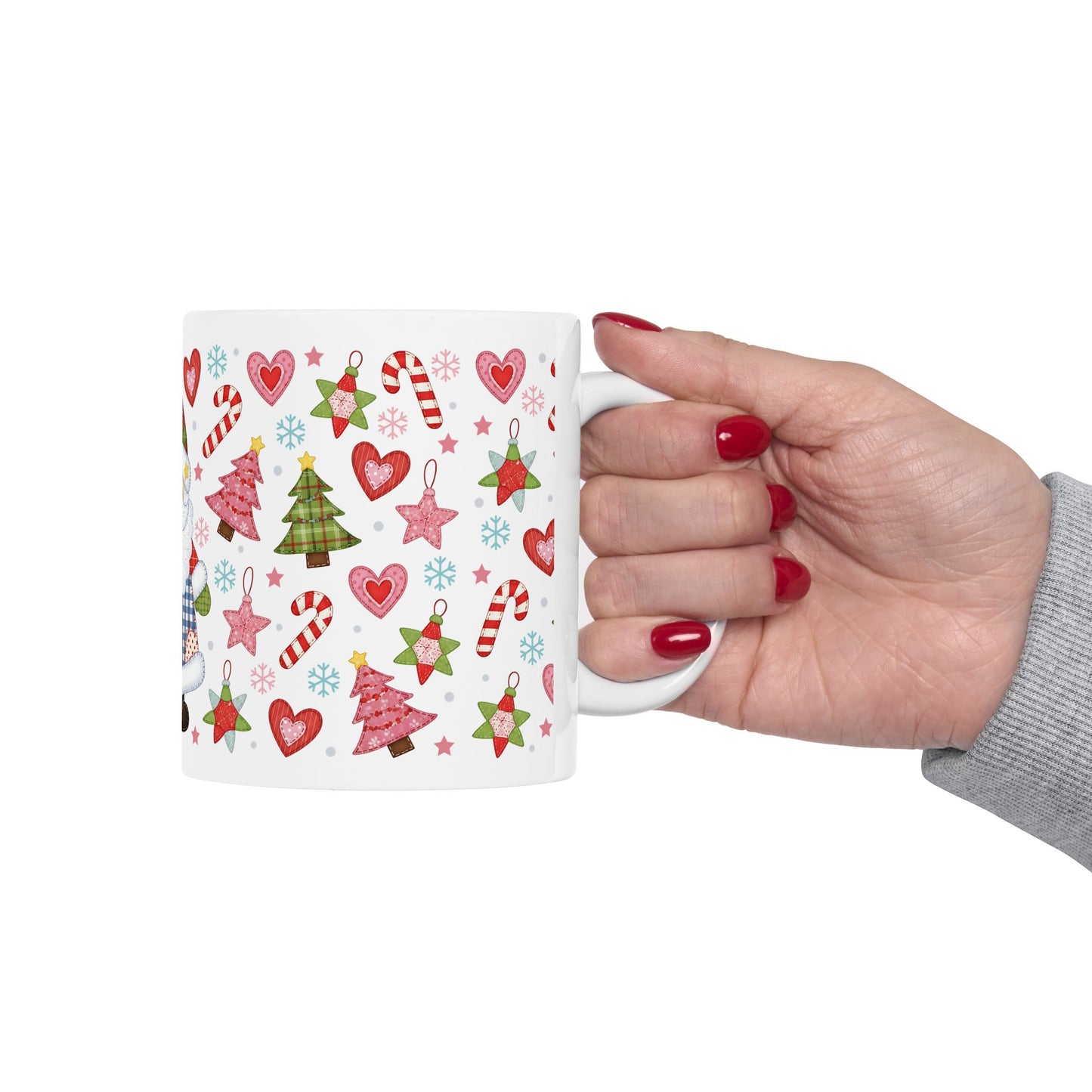 Christmas Santa Patchwork Ceramic Mug (11oz/15oz)