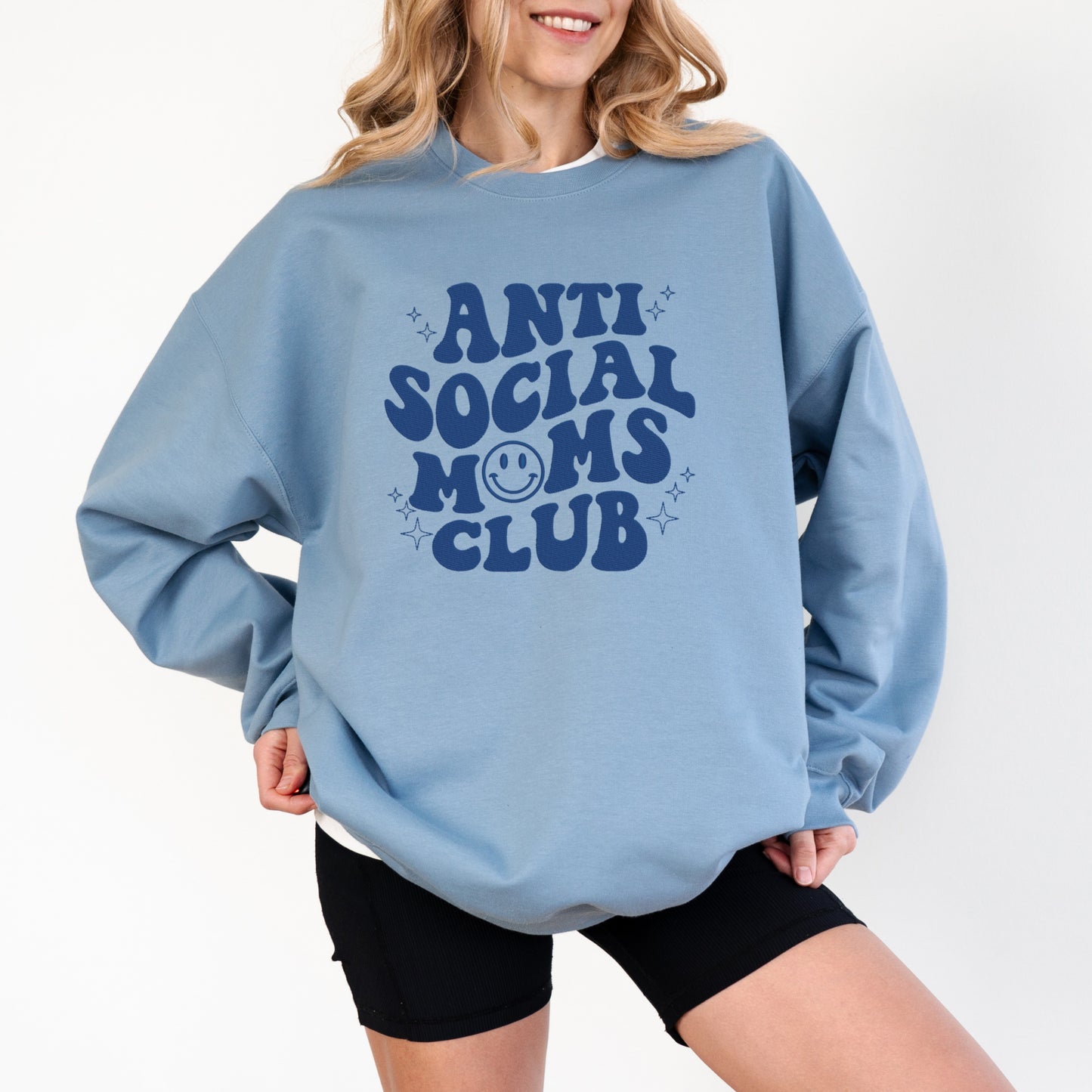 Embroidered Anti Social Moms Club Sweatshirt