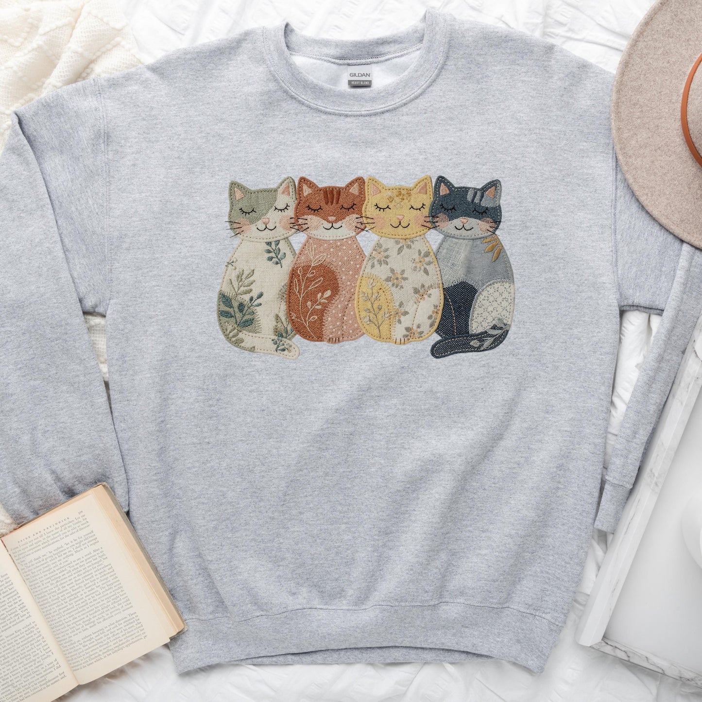 Faux Embroidery Cat Besties