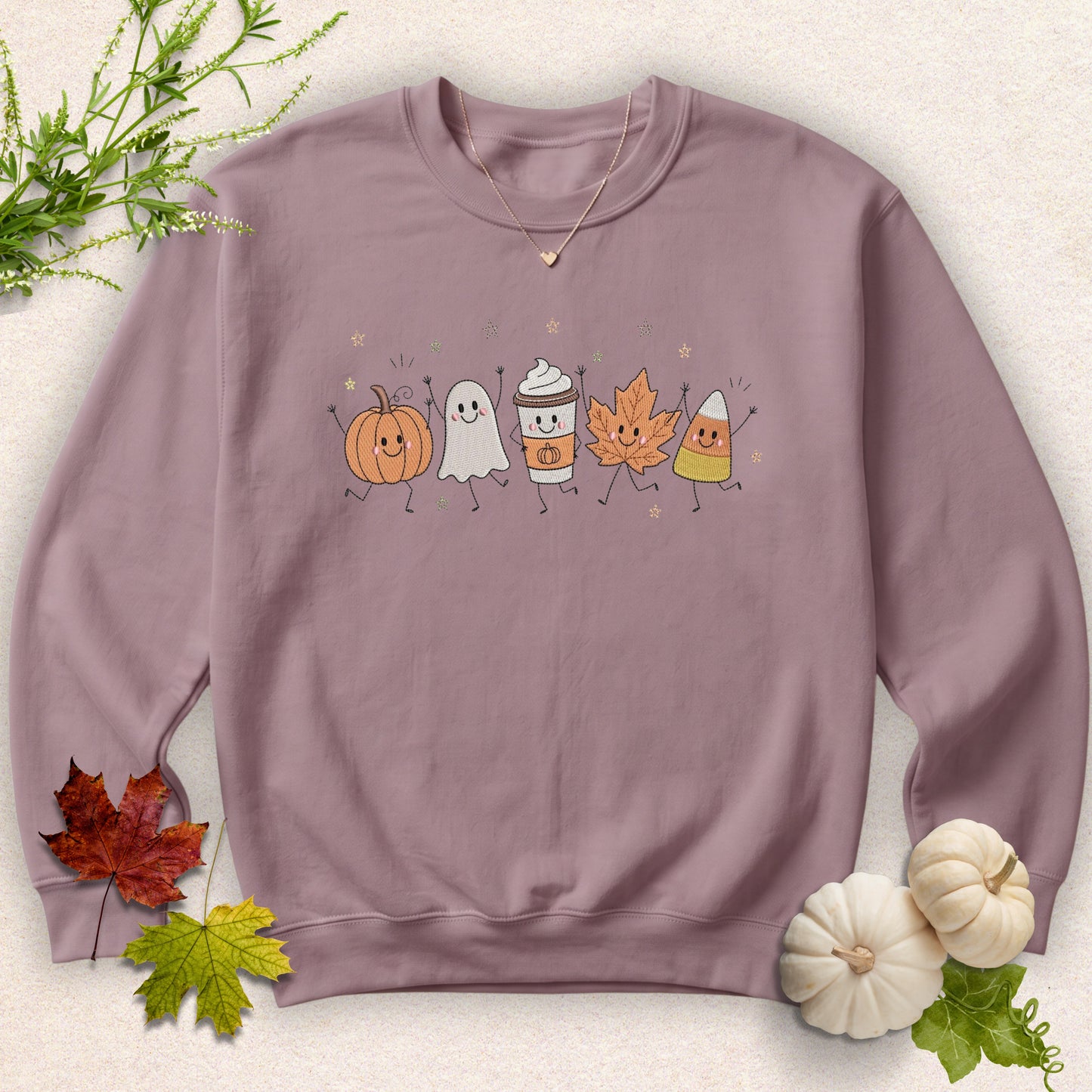 Embroidered Fall Friends Parade Sweatshirt