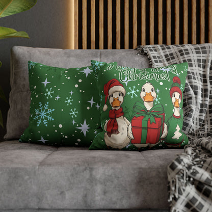 Christmas Duck Decorative Faux Suede Pillow Cover