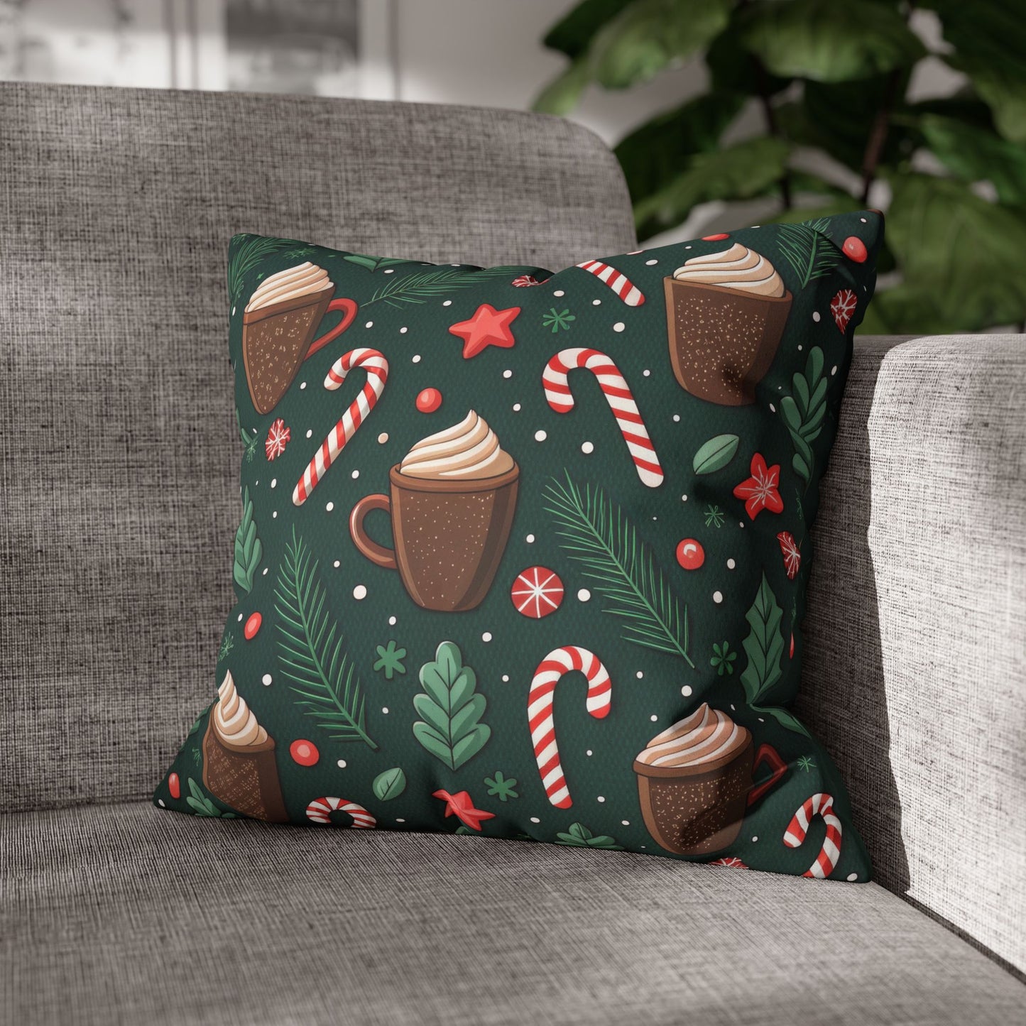 Holiday Hot Cocoa Faux Suede Pillowcase