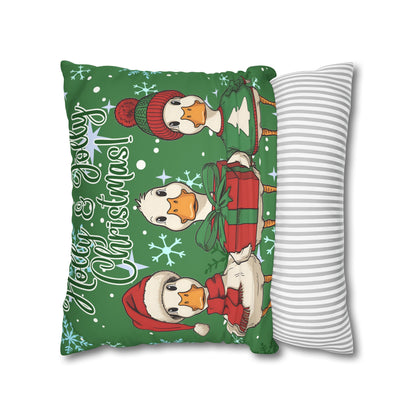 Christmas Duck Decorative Faux Suede Pillow Cover