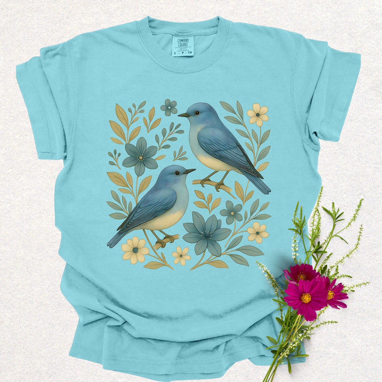 Floral Mountain Bluebird Tee