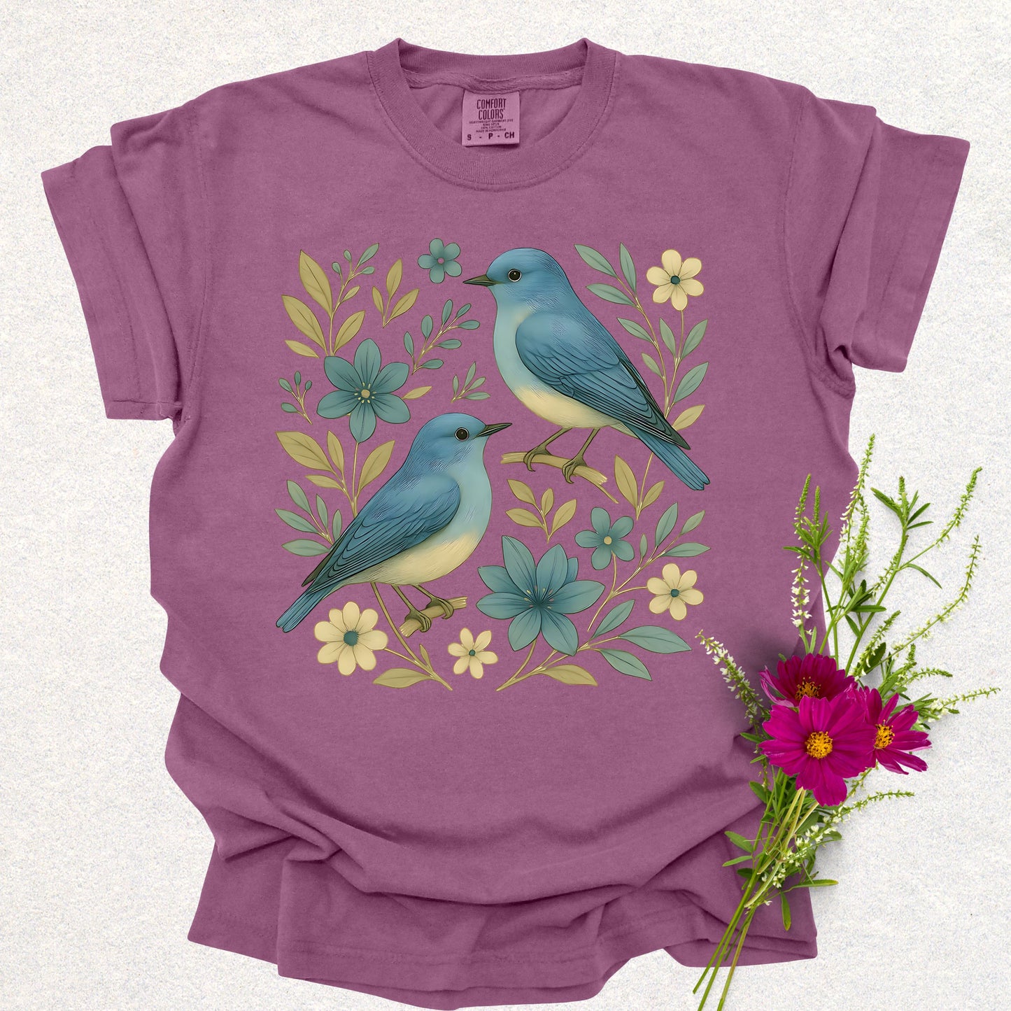 Floral Mountain Bluebird Tee