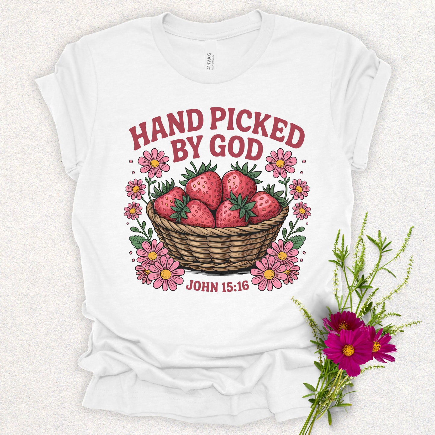 Hand Picked by God Strawberry Tee