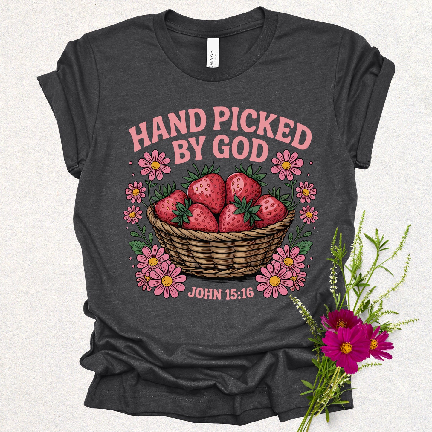 Hand Picked by God Strawberry Tee