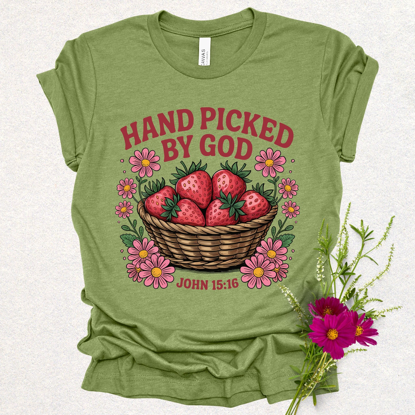 Hand Picked by God Strawberry Tee
