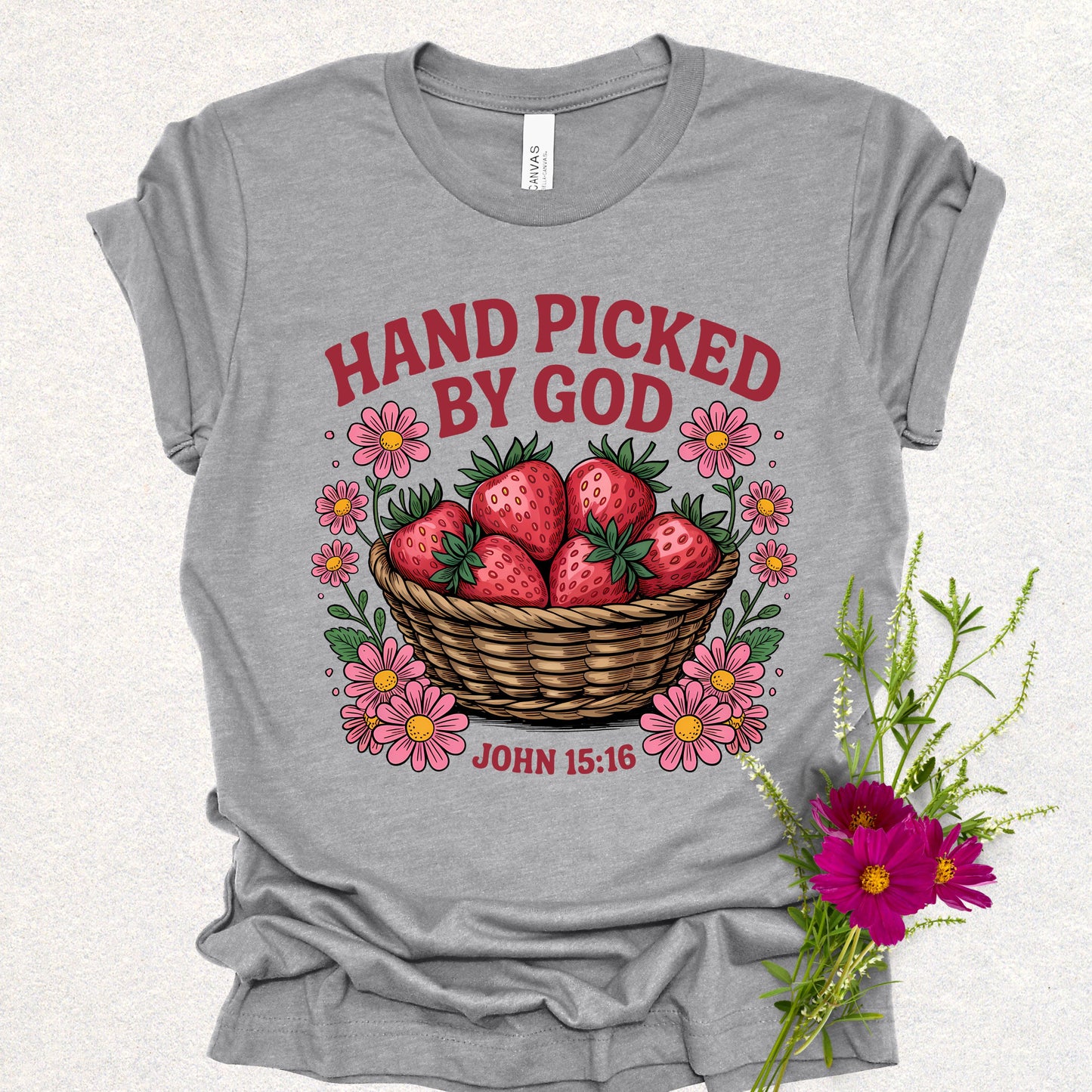 Hand Picked by God Strawberry Tee