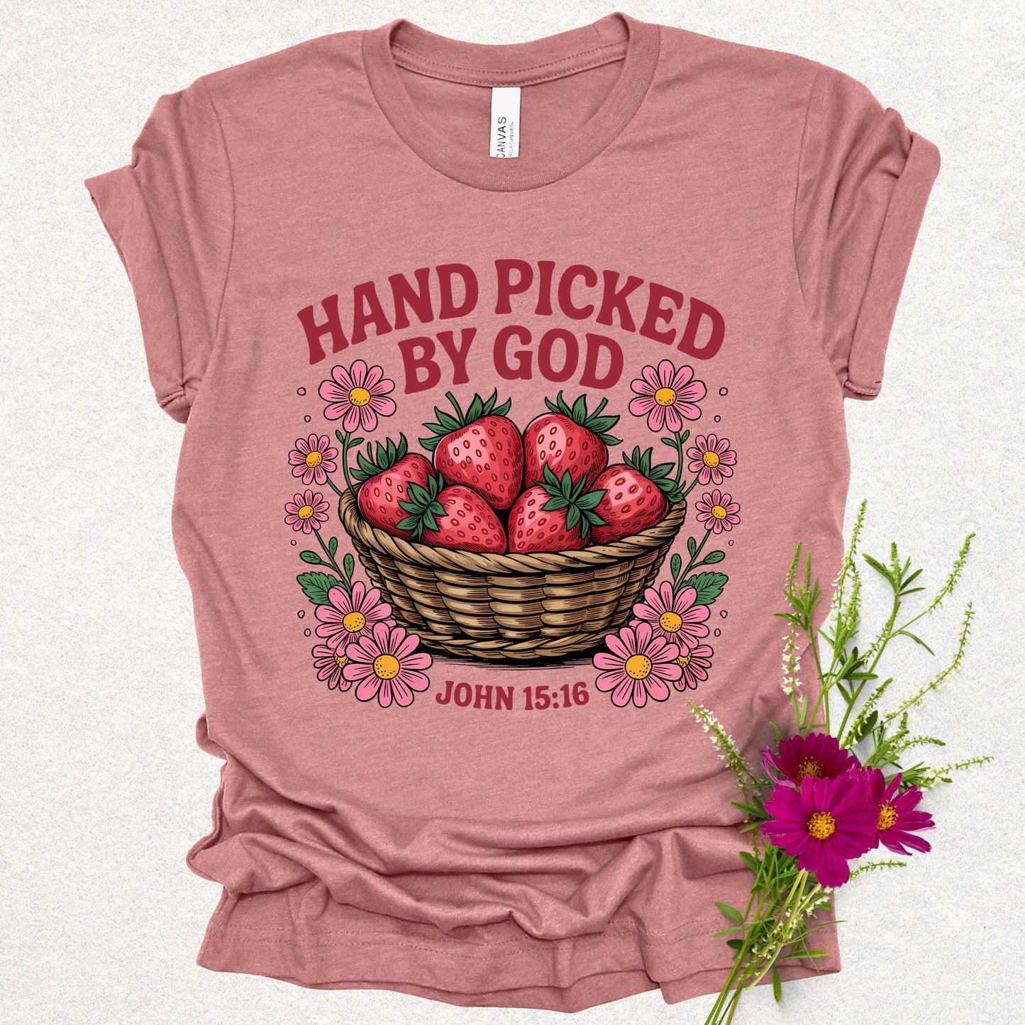 Hand Picked by God Strawberry Tee