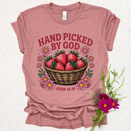 Hand Picked by God Strawberry Tee