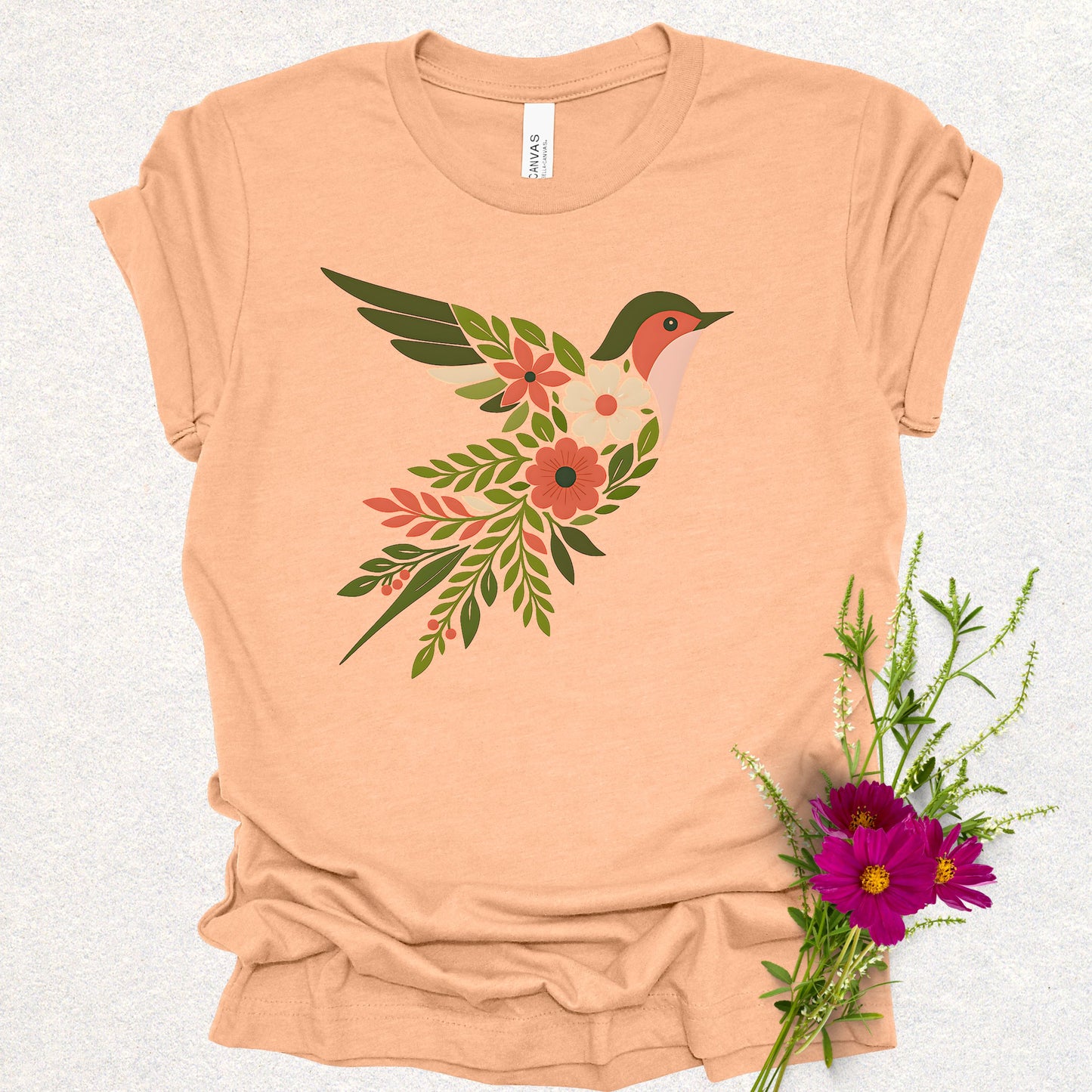 Floral Swallow Bird Tee