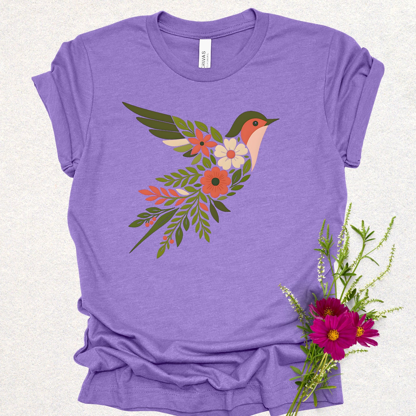 Floral Swallow Bird Tee