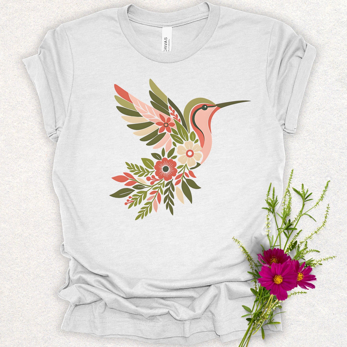 Floral Hummingbird Tee