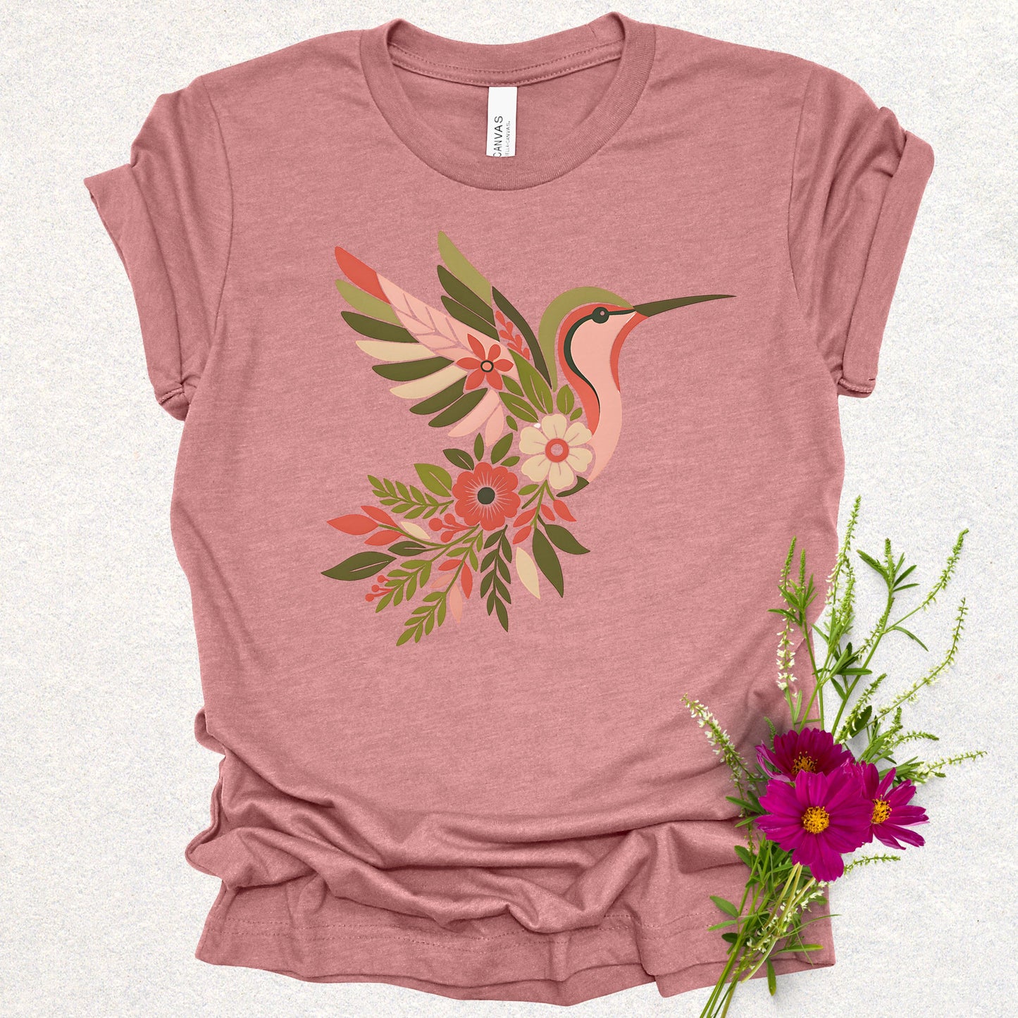 Floral Hummingbird Tee