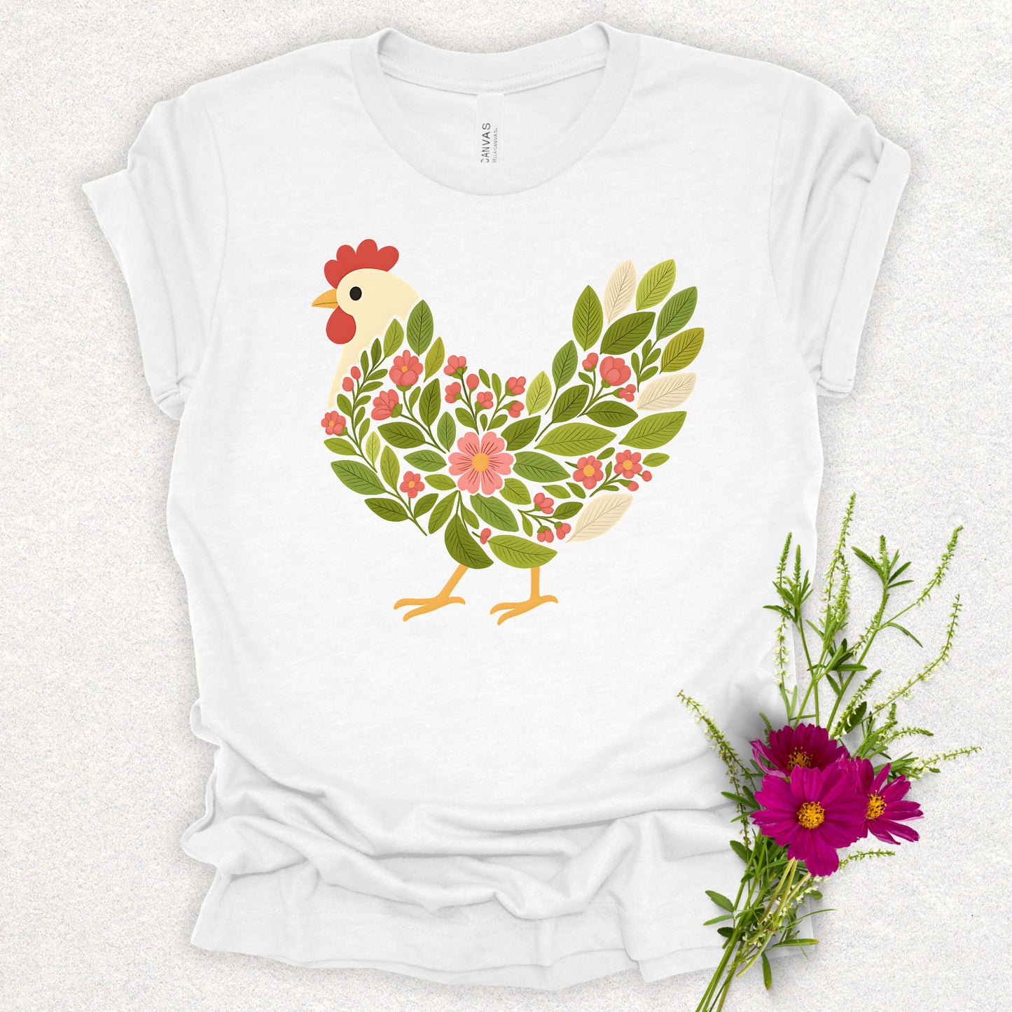 Floral Chicken Tee