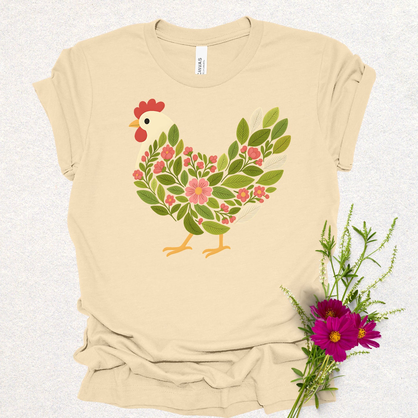 Floral Chicken Tee