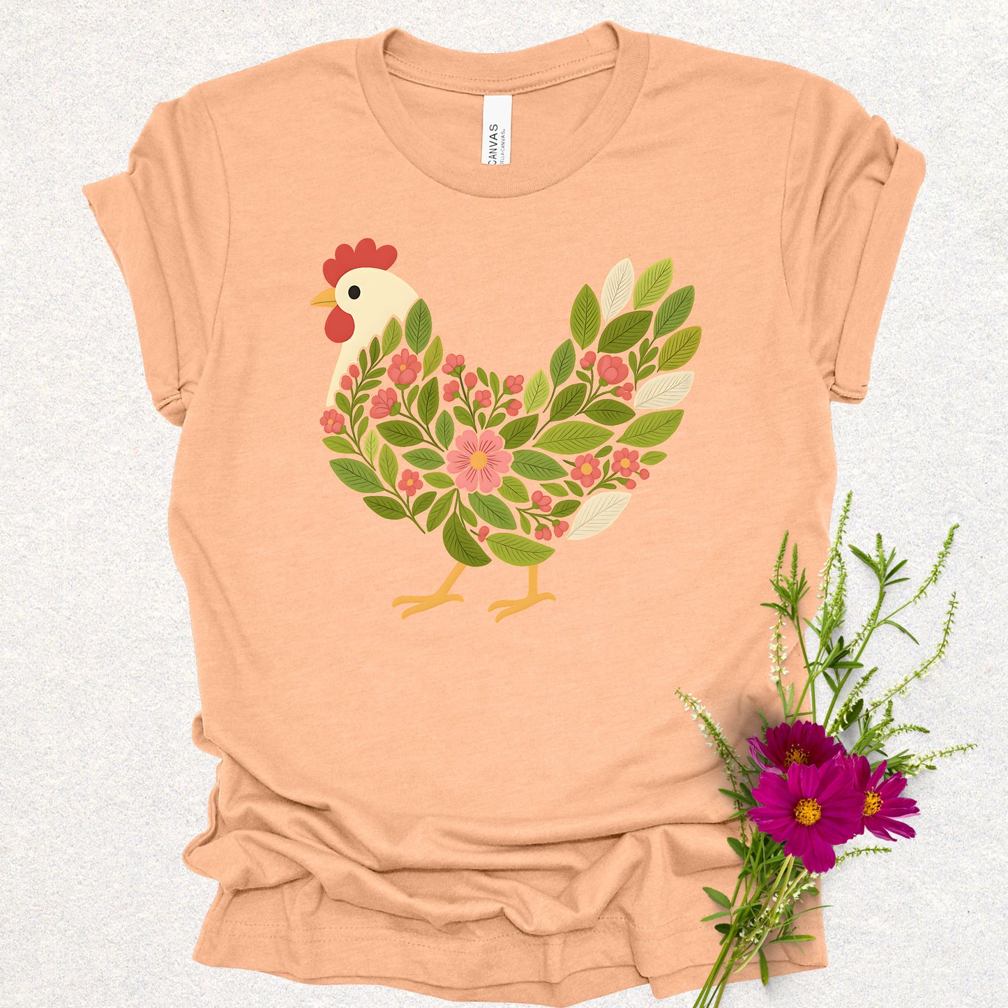Floral Chicken Tee