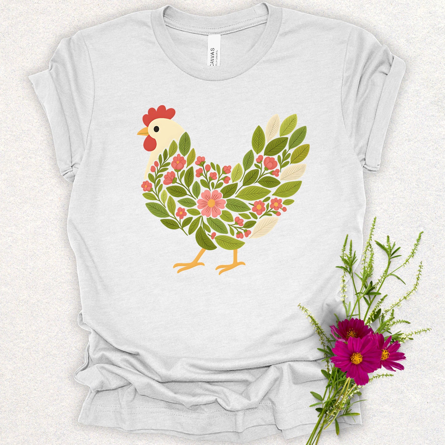 Floral Chicken Tee
