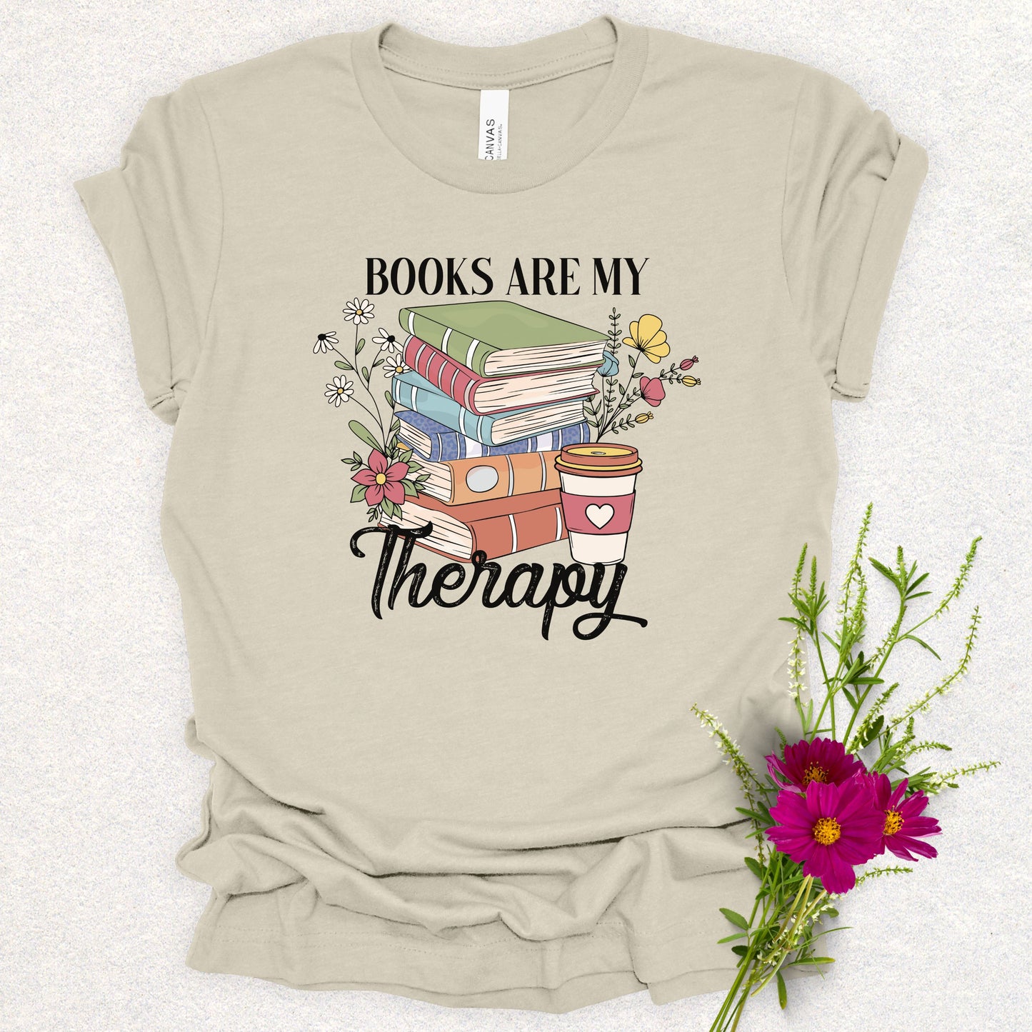 Book Lover's Therapy Tee