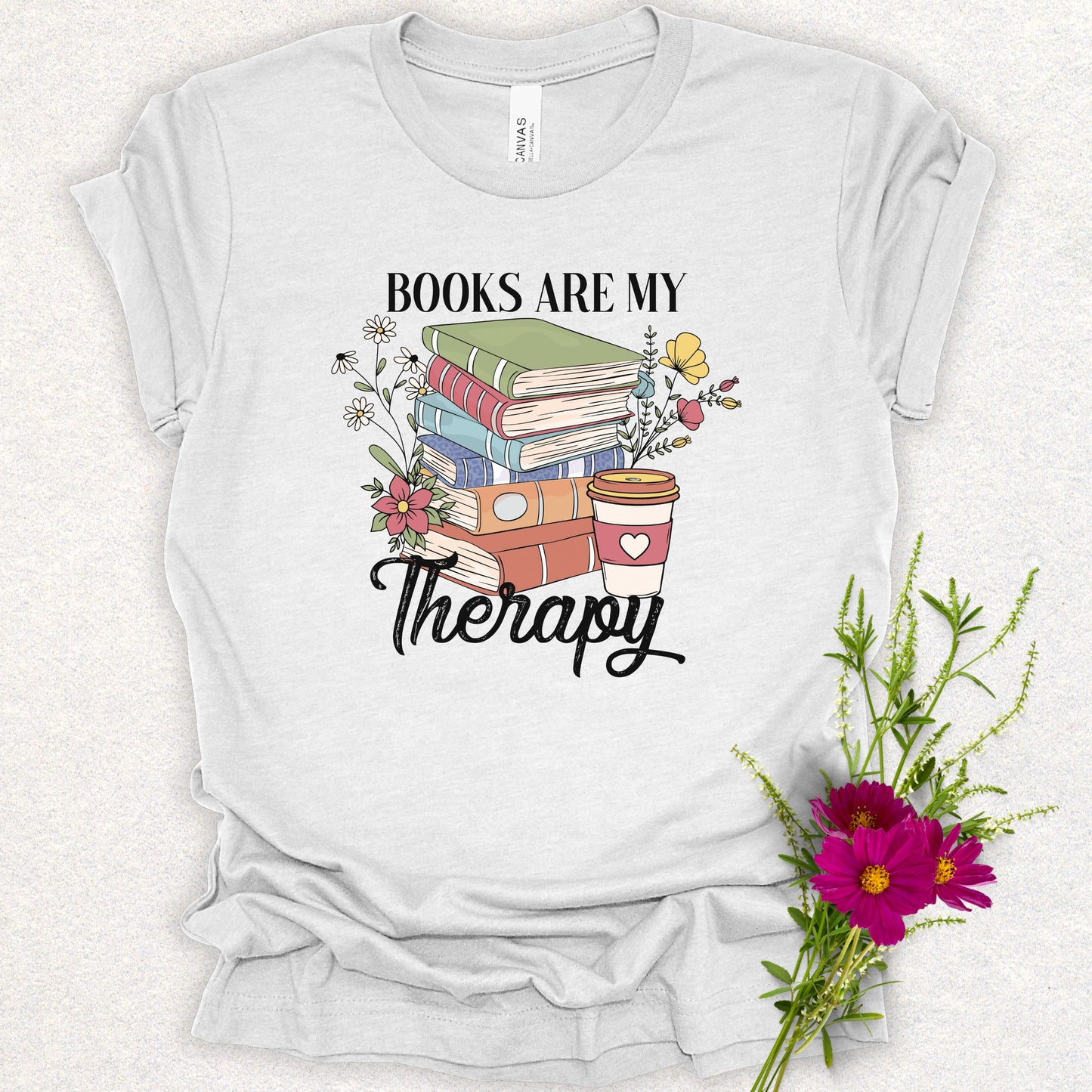 Book Lover's Therapy Tee