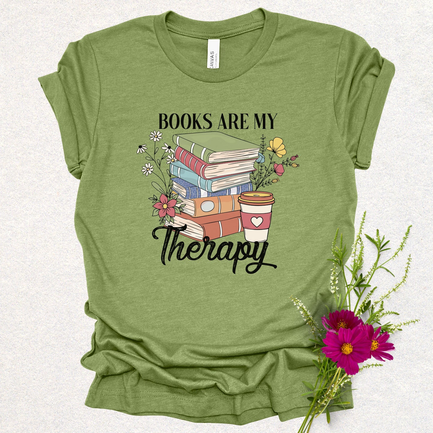 Book Lover's Therapy Tee