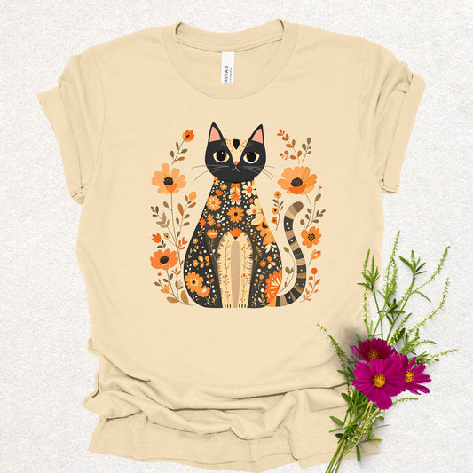 Folk Art Floral Cat Tee