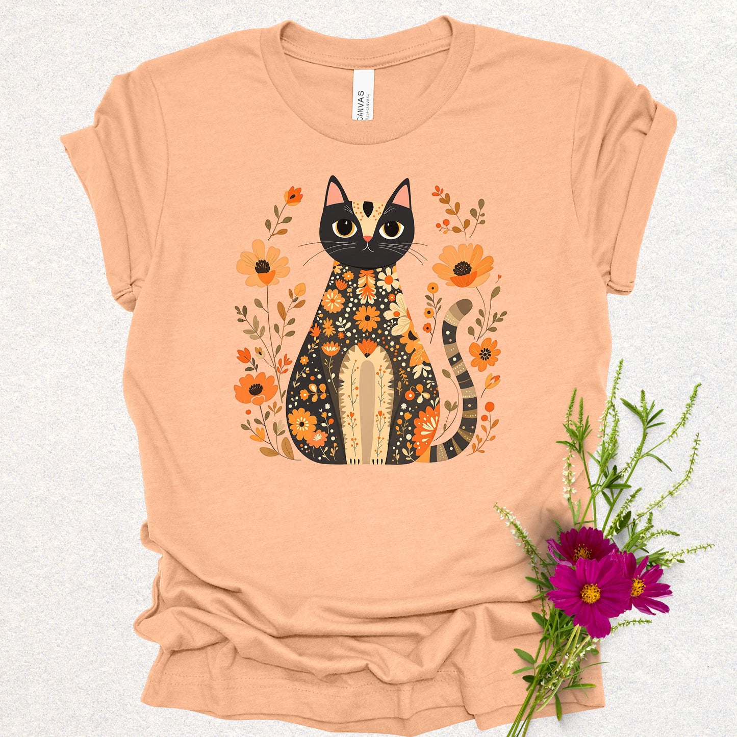 Folk Art Floral Cat Tee