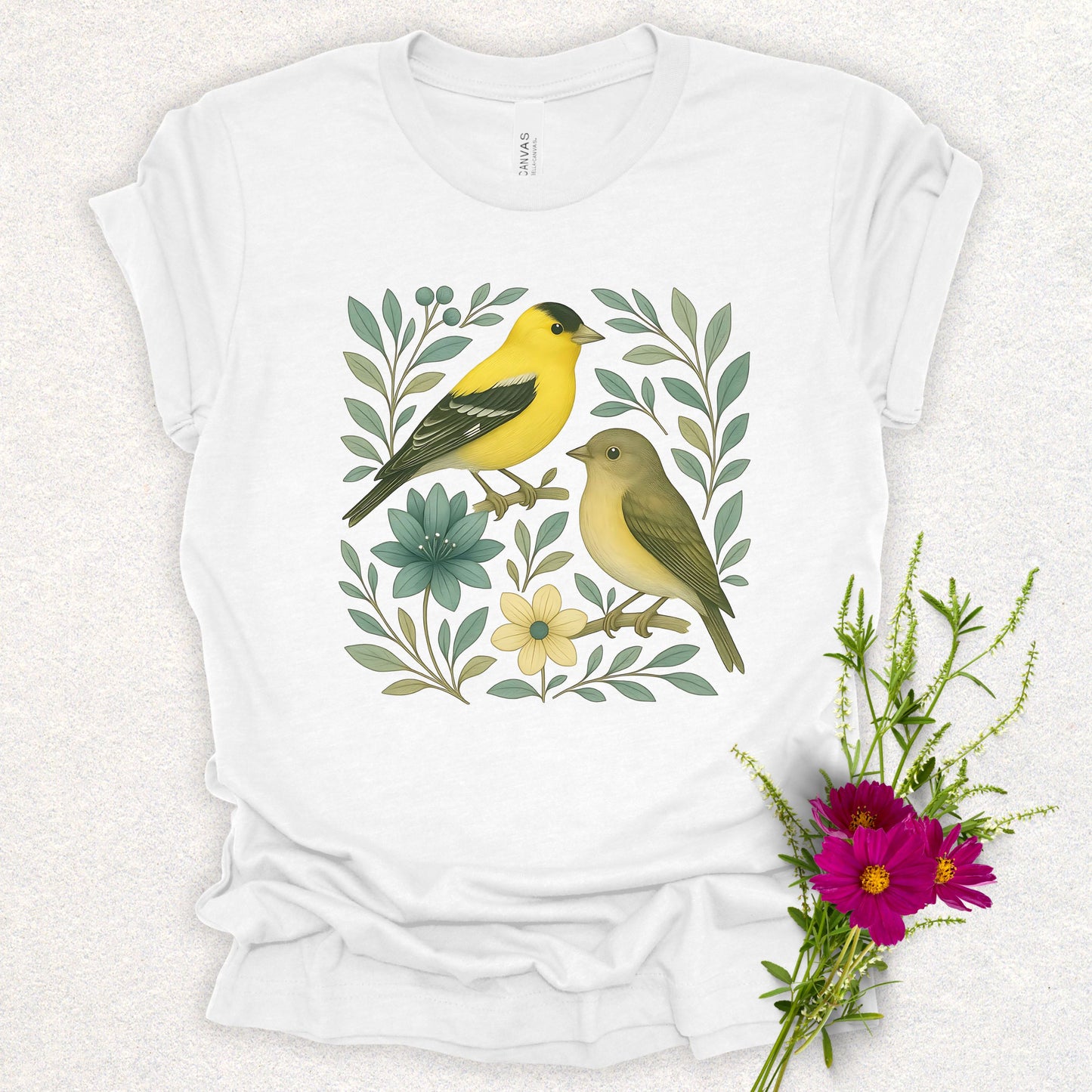 Floral Birds African Goldfinch Tee