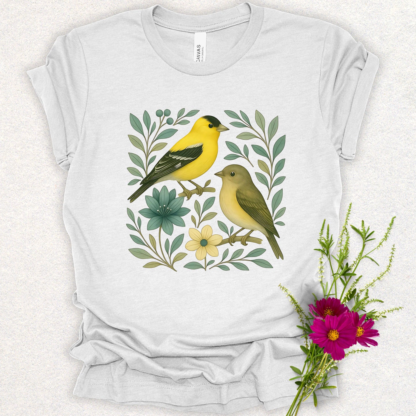 Floral Birds African Goldfinch Tee