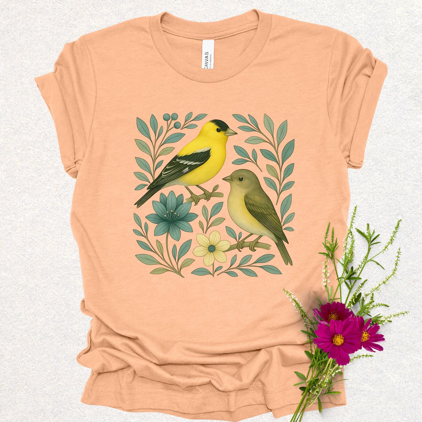 Floral Birds African Goldfinch Tee