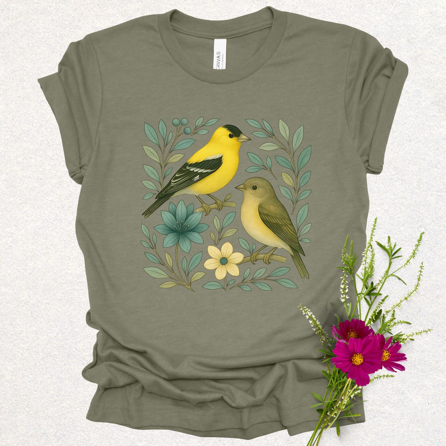 Floral Birds African Goldfinch Tee