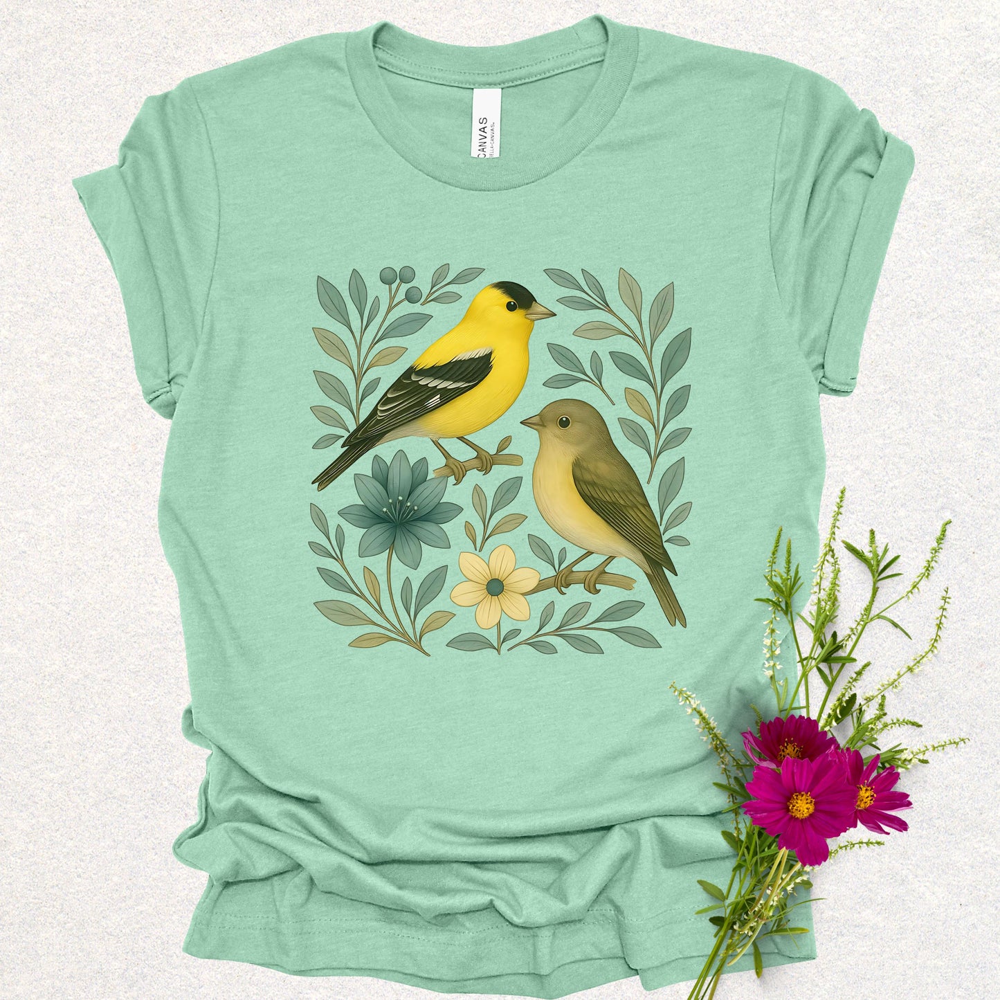 Floral Birds African Goldfinch Tee