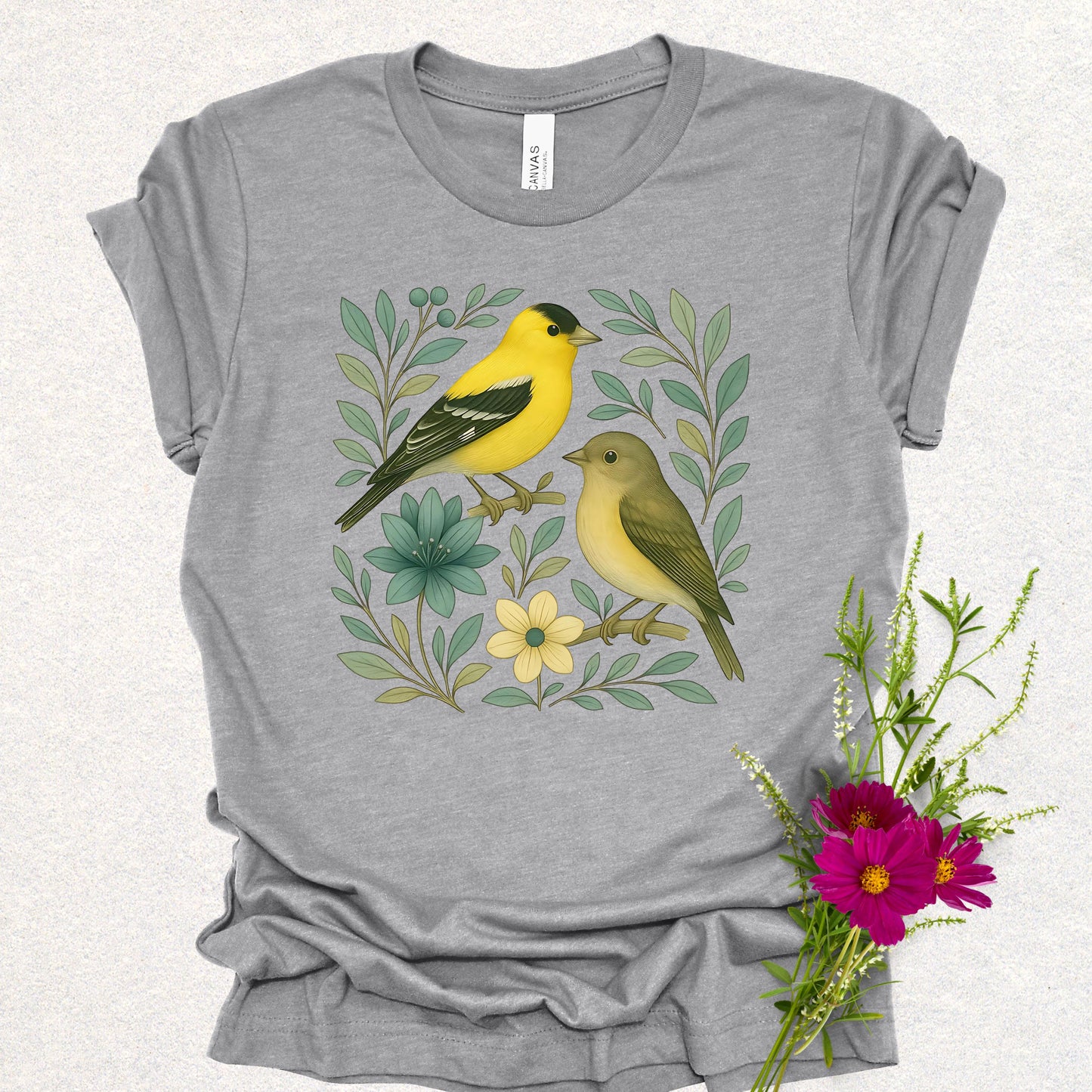 Floral Birds African Goldfinch Tee