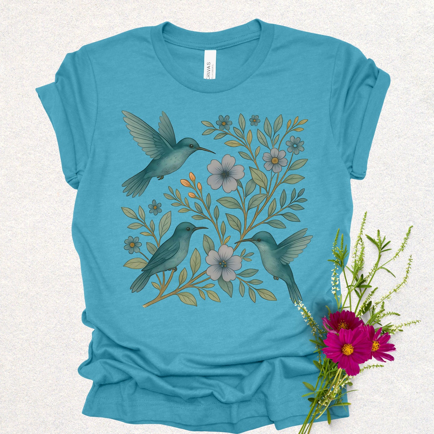 Floral Hummingbirds Tee