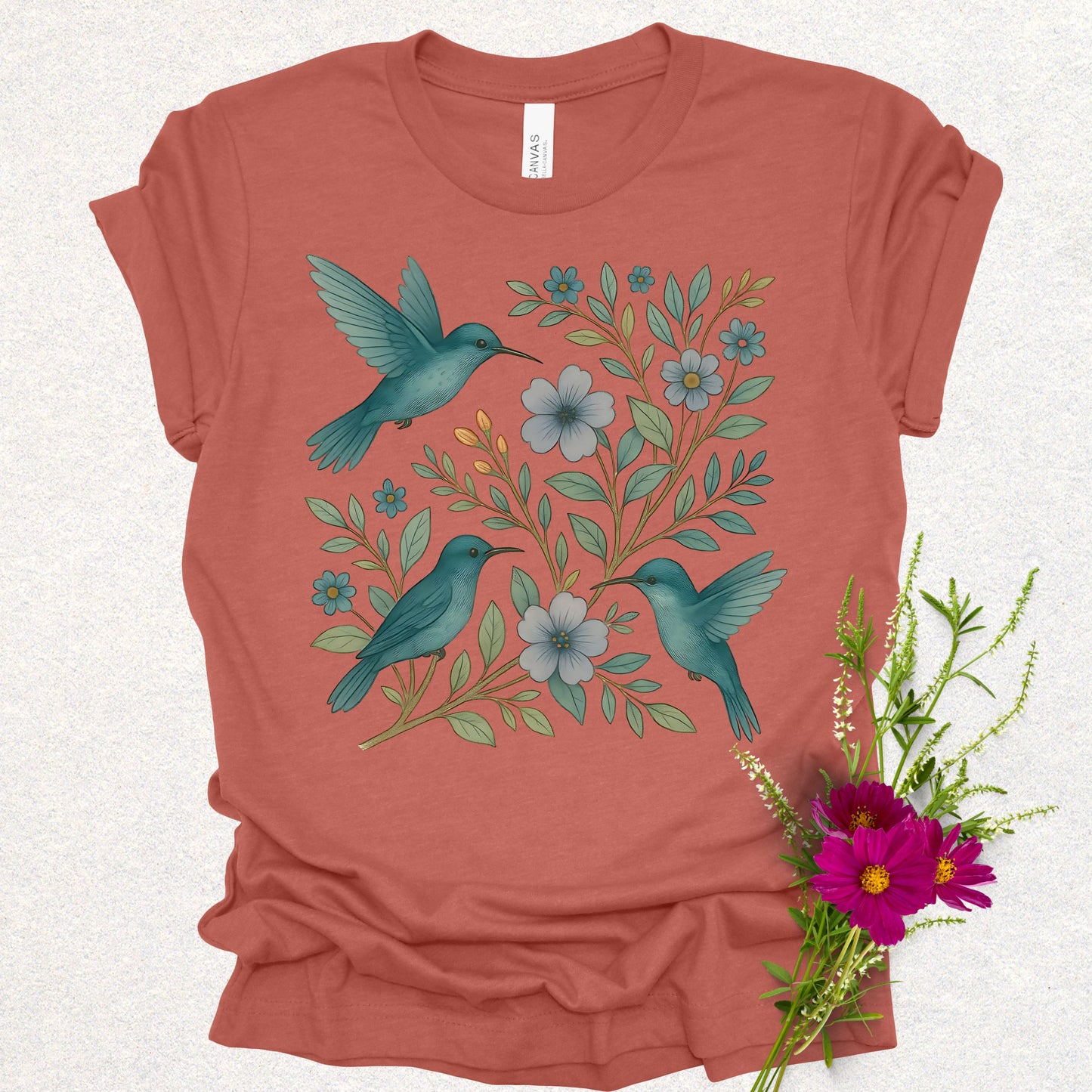 Floral Hummingbirds Tee