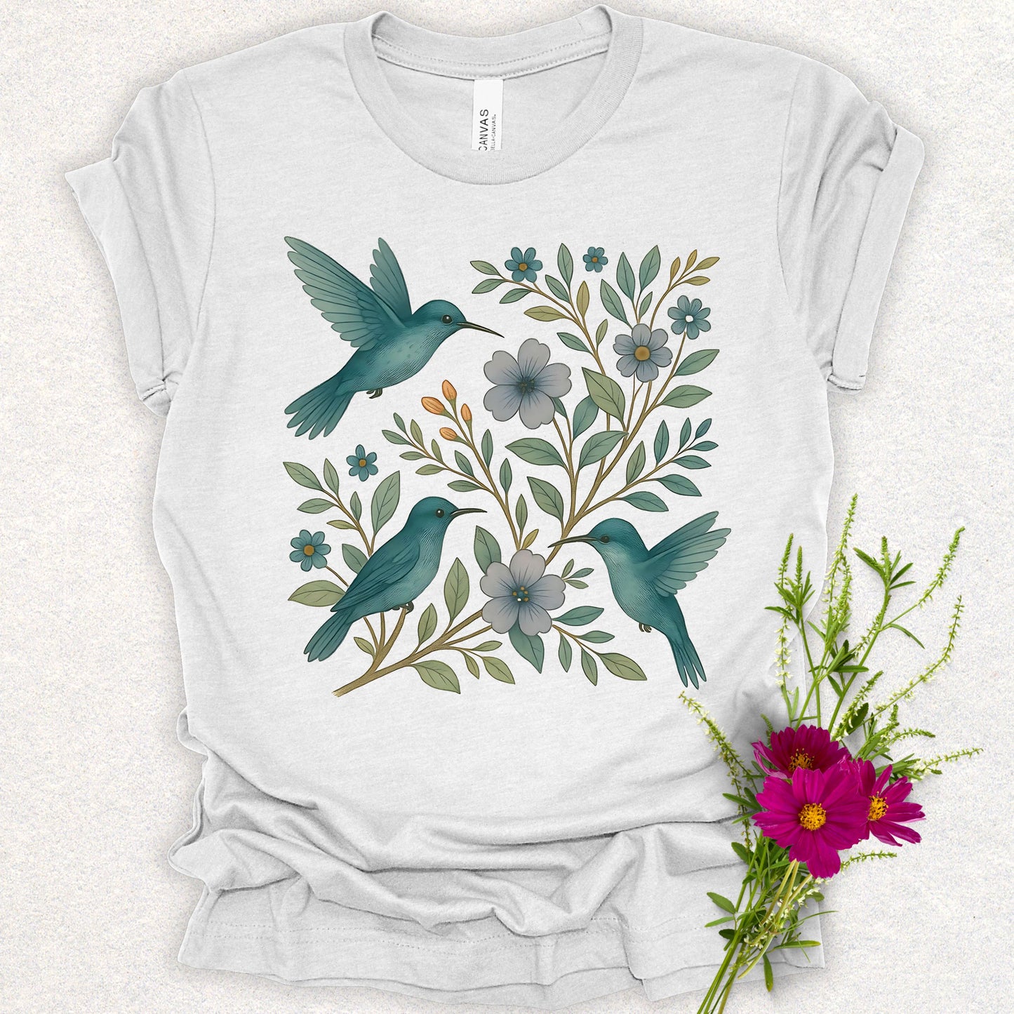 Floral Hummingbirds Tee