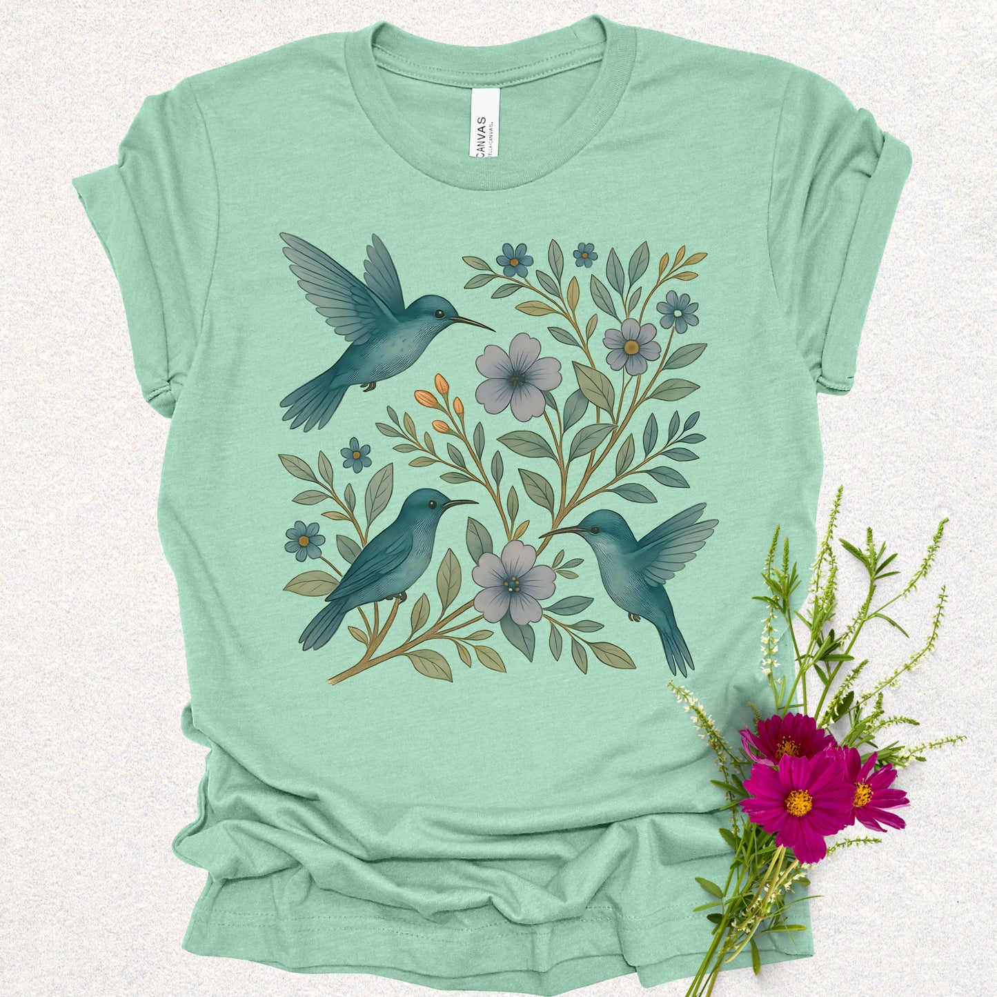 Floral Hummingbirds Tee